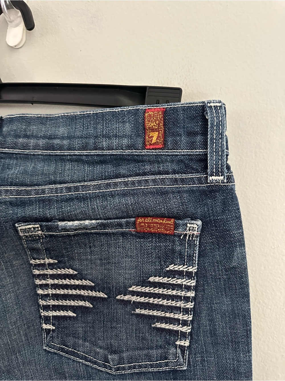 7 For All Mankind Colette Bootcut Jeans Low Rise Washed Blue Size 30 - Picture 4 of 11